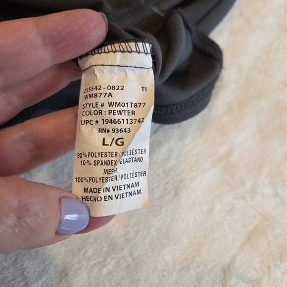 ‼️3/$30‼️Scrubstar Performance Scrub Top Large Gray Zippered Pocket V Neck - Picture 10 of 13